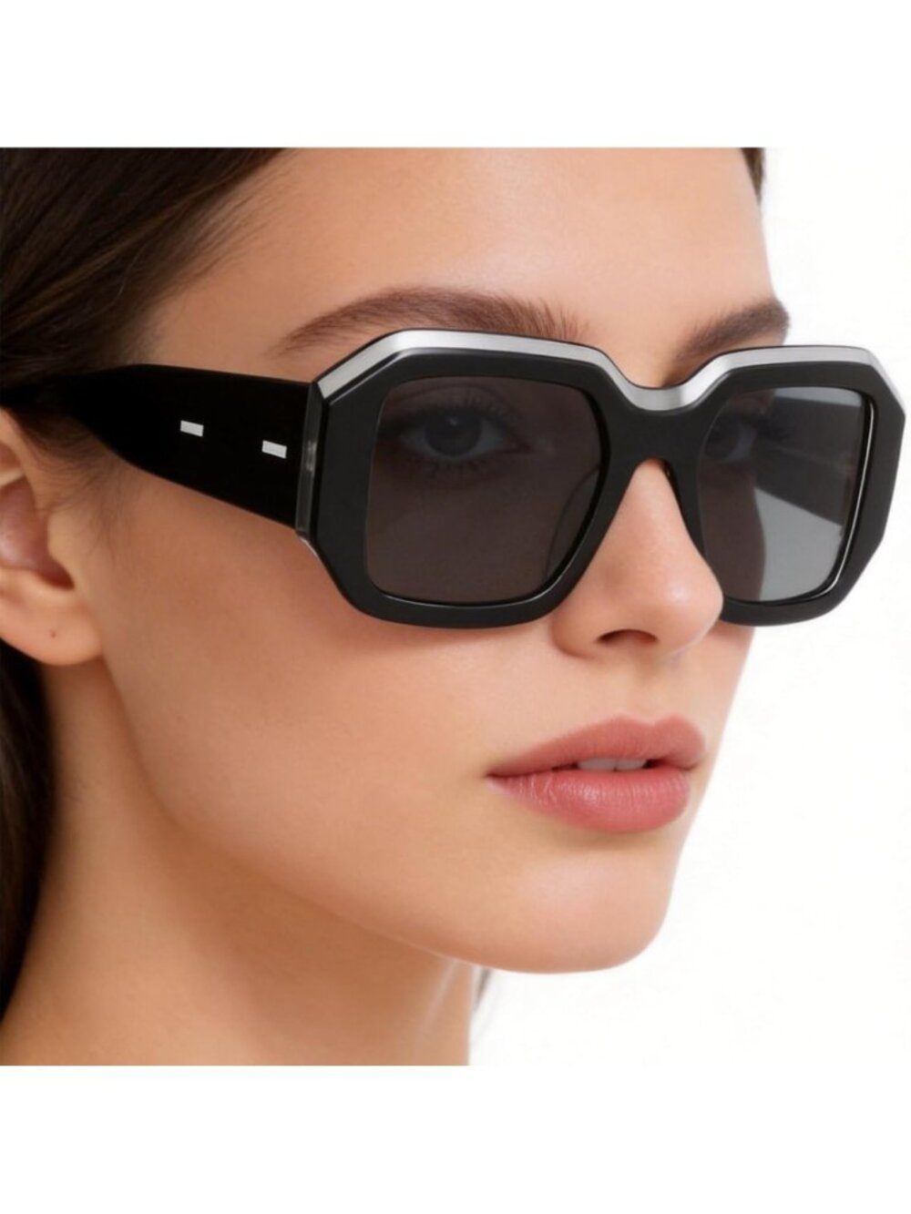 Women's Oversized Polarized Sunglasses Square Frame UV400 Protection Square